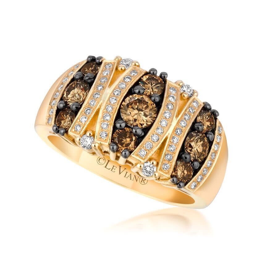 Le Vian Ladies Euphoria Chocolate Rings Set In 14k Honey Gold In Yellow
