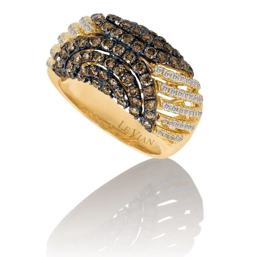 Le Vian Ladies Euphoria Chocolate Rings Set In 14k Honey Gold In Yellow