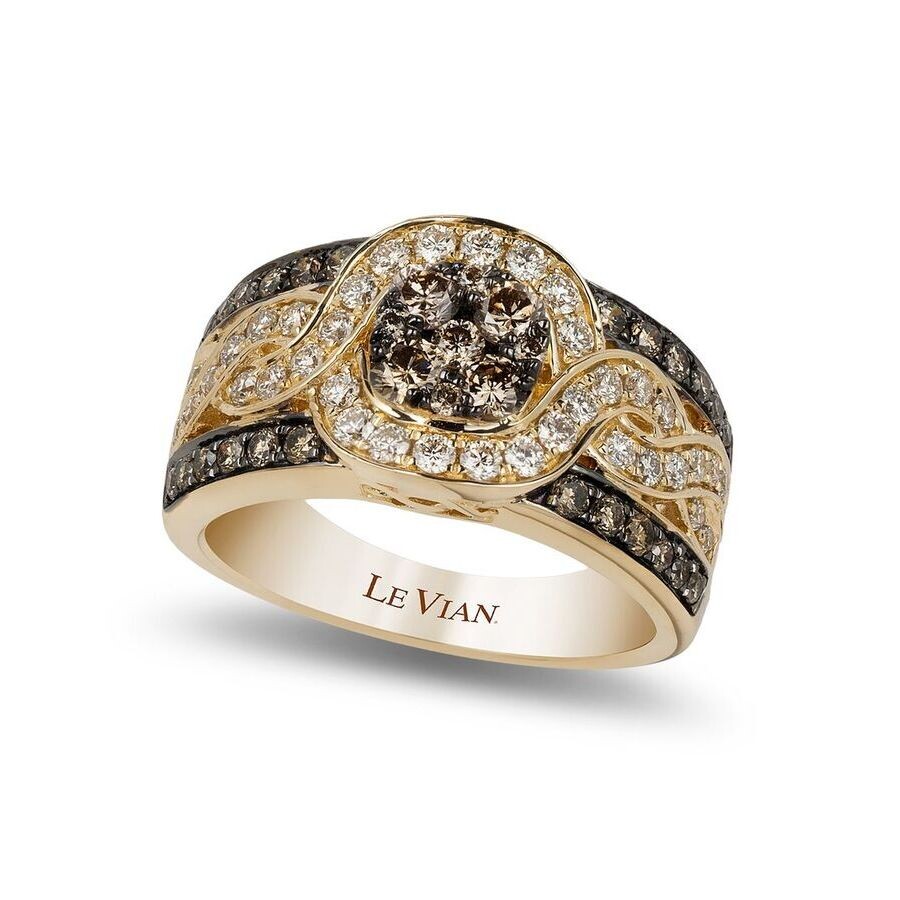 Le Vian Ladies Cluster Rings Set In 14k Honey Gold In Yellow