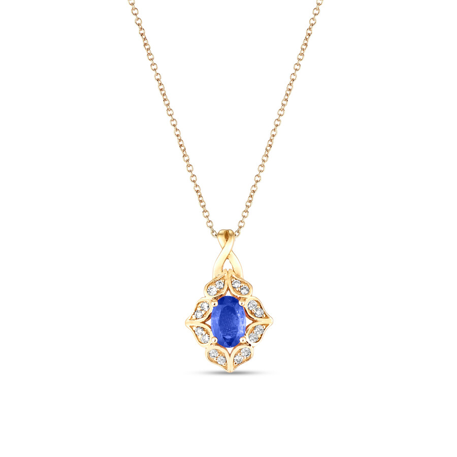 Le Vian Blueberry Sapphire Pendant Set In 14k Honey Gold In Blue