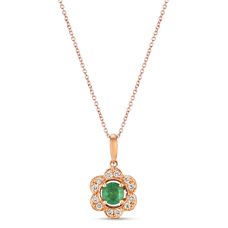 Le Vian Costa Smeralda Emeralds Pendant Set In 14k Strawberry Gold In Green