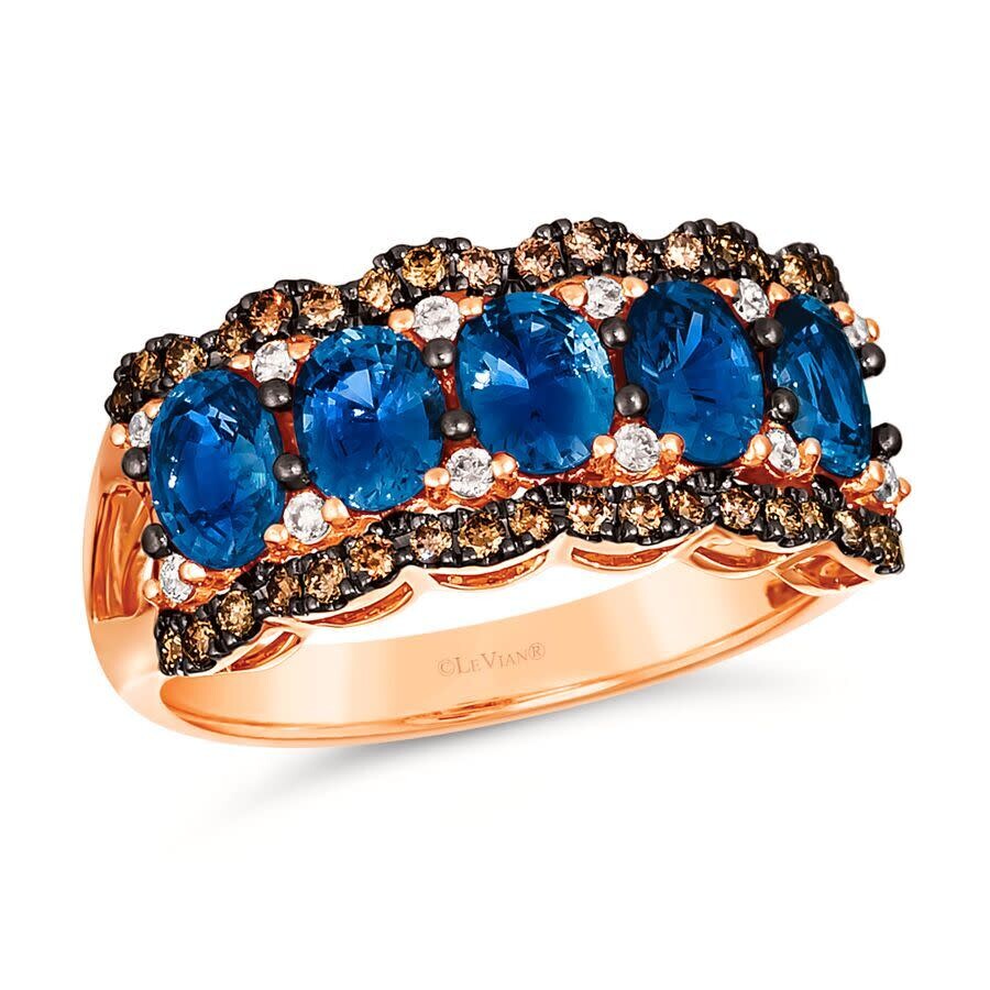 Le Vian Ladies Blueberry Sapphire Rings Set In 14k Strawberry Gold In Pink/rose Gold Tone/gold Tone