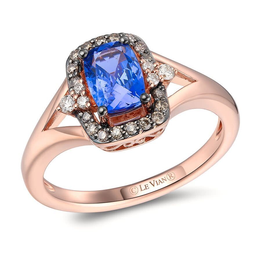 Le Vian Ladies Blueberry Tanzanite Rings Set In 14k Strawberry Gold In Pink/rose Gold Tone/gold Tone