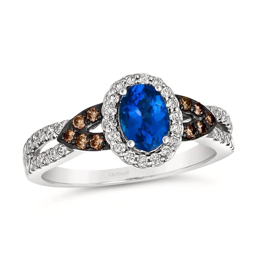 Le Vian Ladies Blueberry Tanzanite Rings Set In 14k Vanilla Gold In White