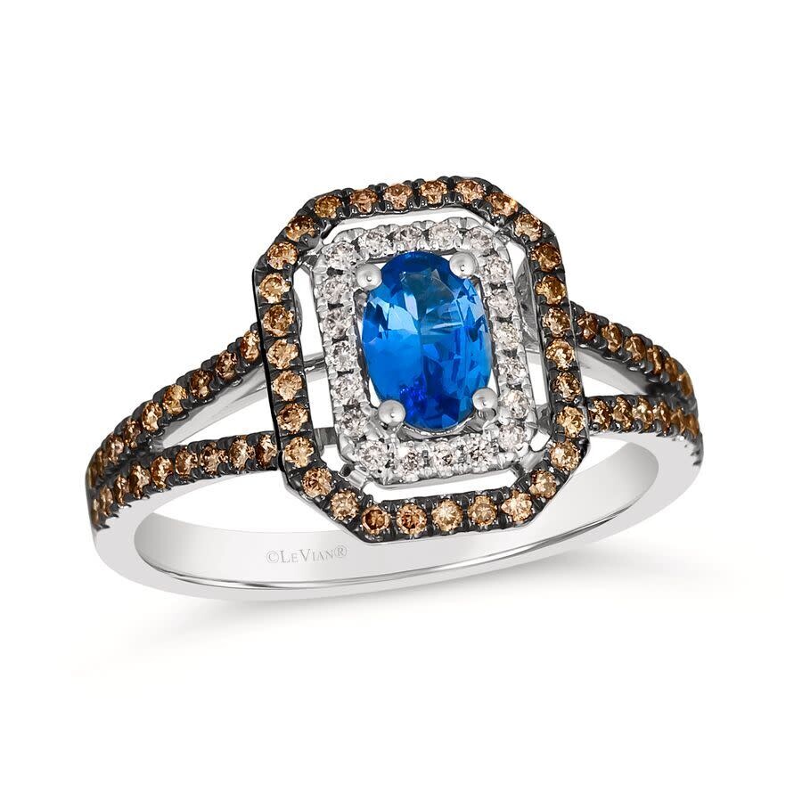 Le Vian Ladies Blueberry Tanzanite Rings Set In 14k Vanilla Gold In Multi