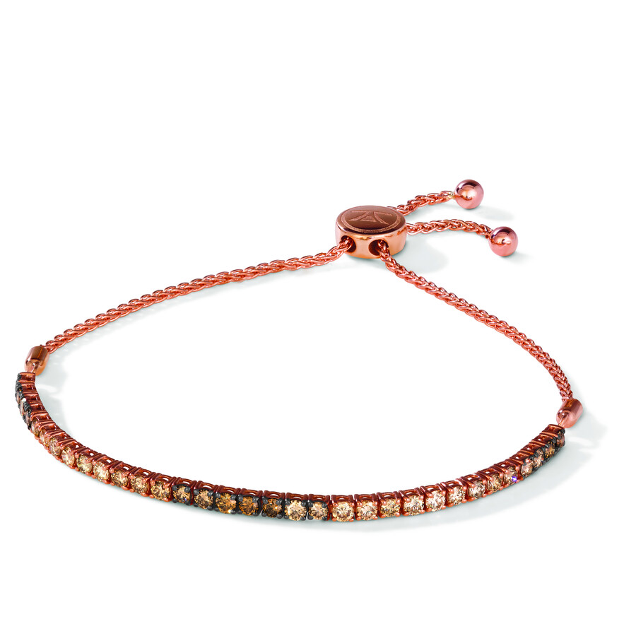 Le Vian Chocolate Balayage 14k Rose Gold 2.00 Ct. Tw. Diamond Bolo Bracelet In Pink/rose Gold Tone/gold Tone
