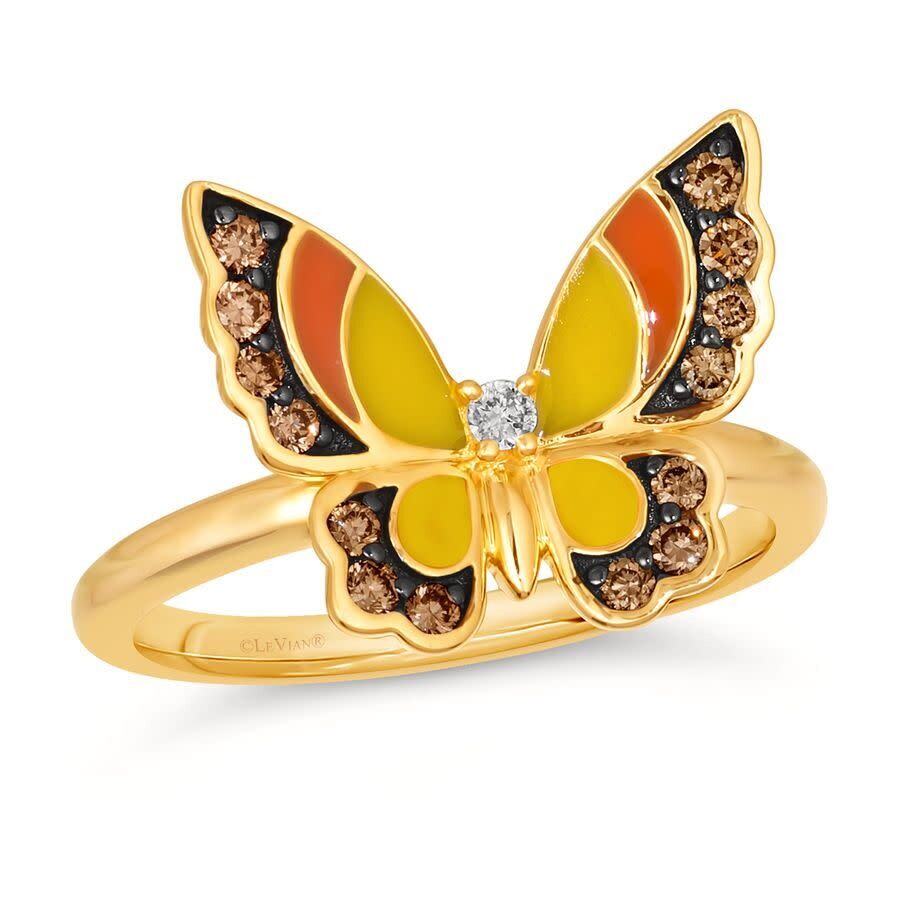 Le Vian Ladies Butterfy Away Rings Set In 14k Honey Gold In Gold
