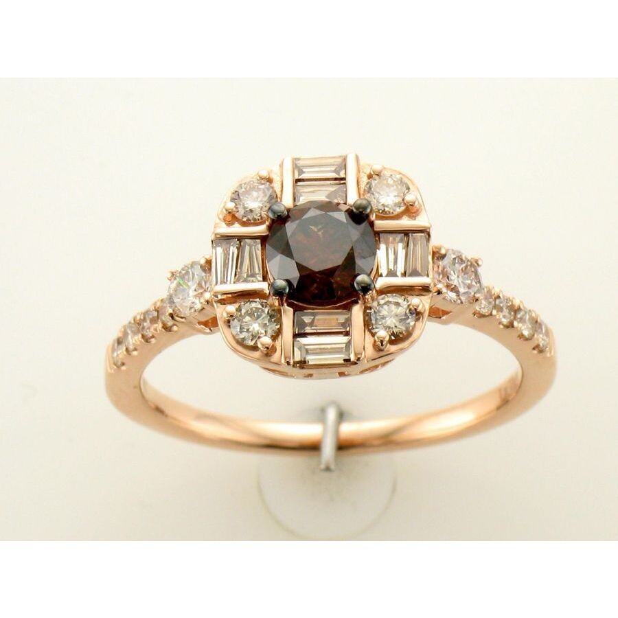 Le Vian Ladies Chocolate Diamond Rings Set In 14k Strawberry Gold In Pink/rose Gold Tone/gold Tone
