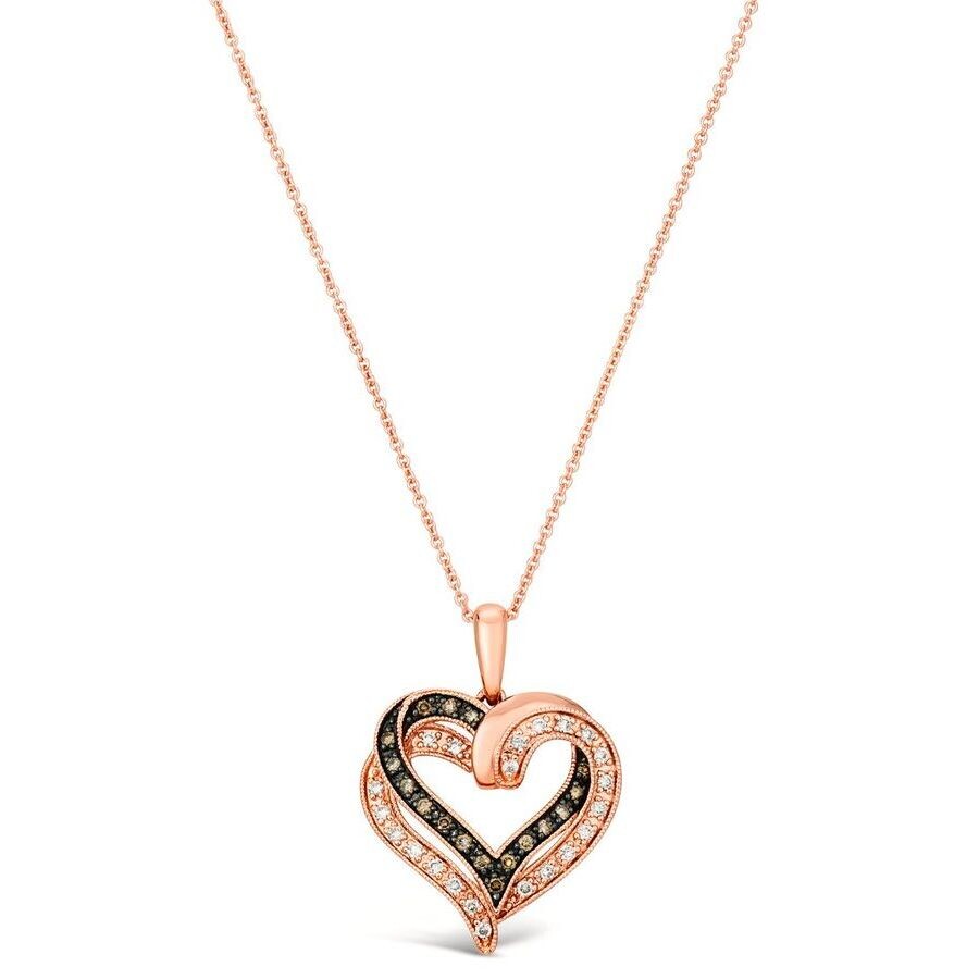 Le Vian Ladies Chocolate Diamonds Necklaces Set In 14k Strawberry Gold In Pink/rose Gold Tone/gold Tone