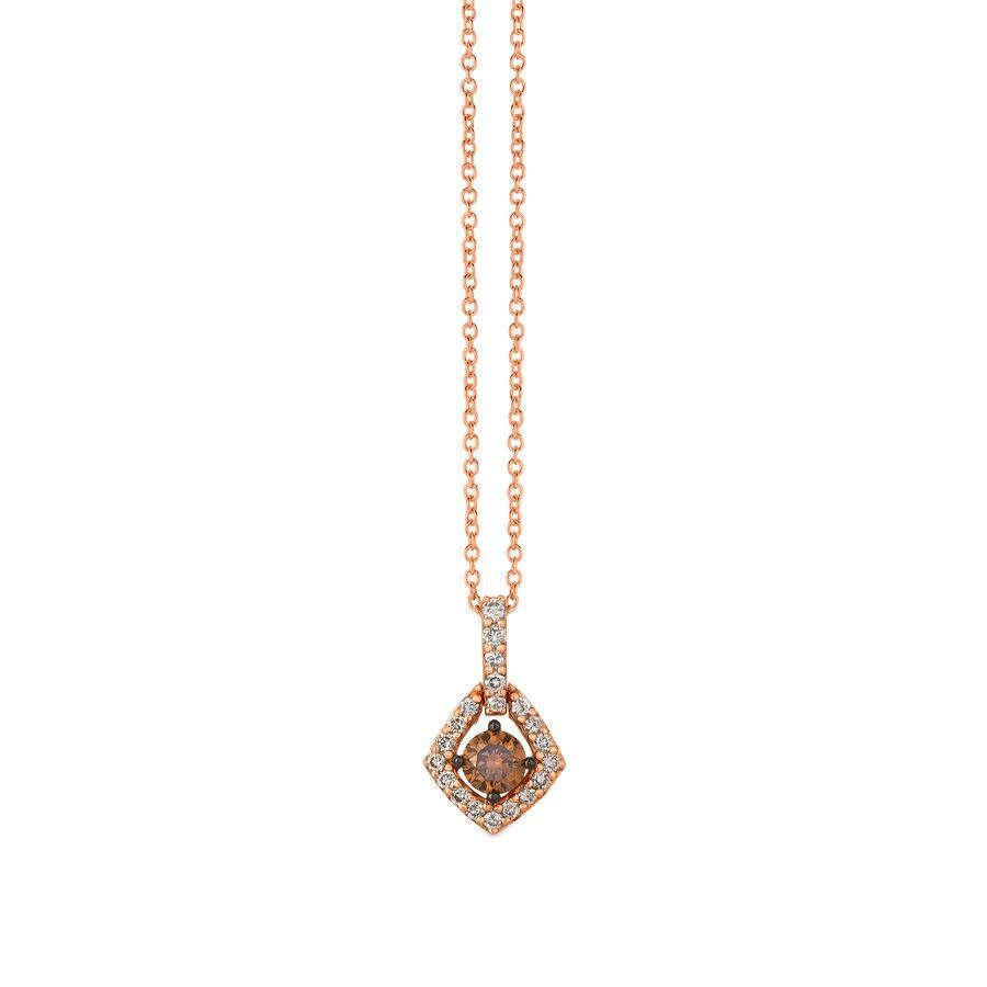 Le Vian Ladies Chocolate Diamonds Necklaces Set In 14k Strawberry Gold In Pink/rose Gold Tone/gold Tone