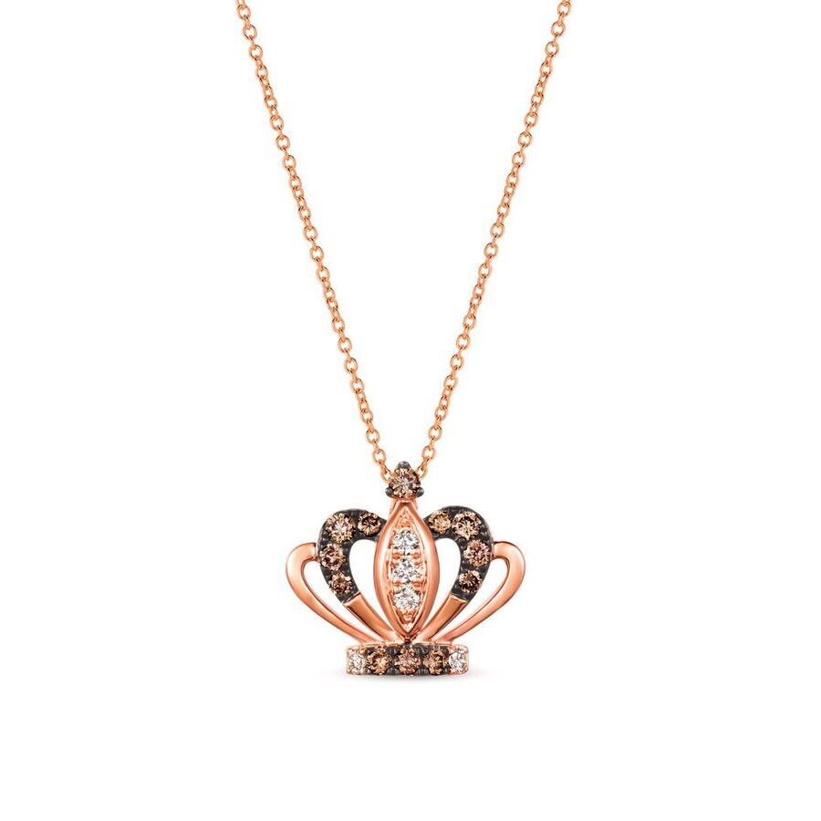 Le Vian Ladies Chocolate Diamonds Pendant In 14k Strawberry Gold In Pink/rose Gold Tone/gold Tone