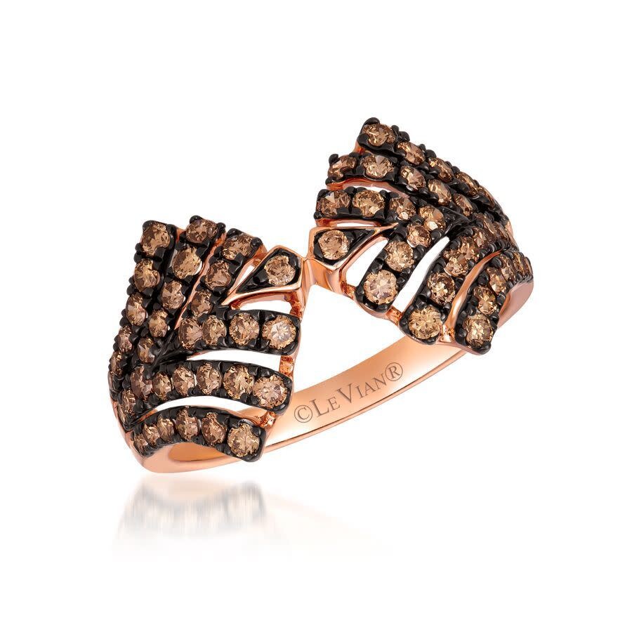 Le Vian Ladies Chocolate Diamonds Rings Set In 14k Strawberry Gold In Pink/rose Gold Tone/gold Tone