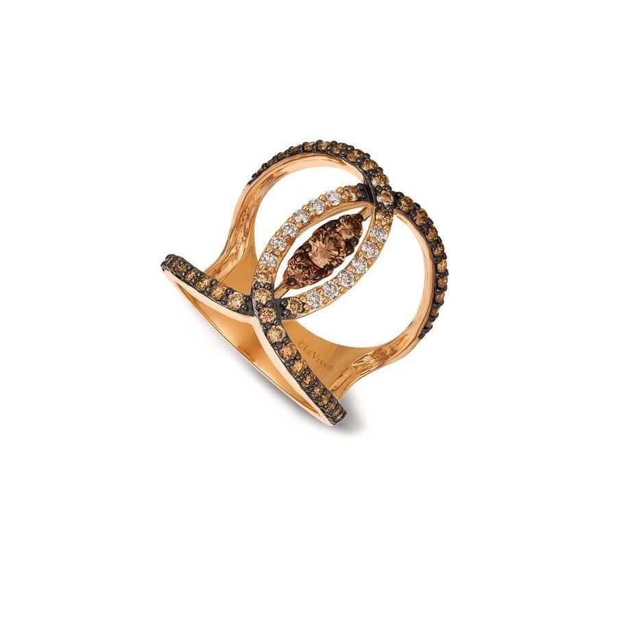 Le Vian Ladies Chocolate Diamonds Rings Set In 14k Strawberry Gold In Pink/rose Gold Tone/gold Tone
