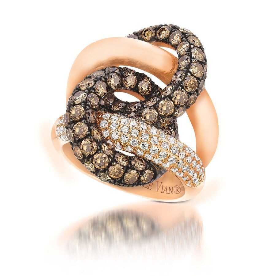 Le Vian Ladies Chocolate Gladiator Rings set in 14K Strawberry Gold