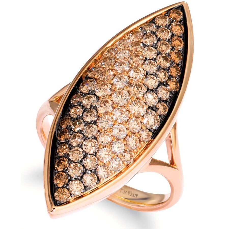 Le Vian Ladies Chocolate Onre Ring In 14k Strawberry Gold In Pink/rose Gold Tone/gold Tone