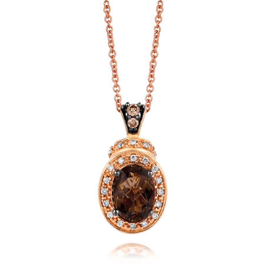 Le Vian Ladies Chocolate Quartz Necklaces Set In 14k Strawberry Gold In Gold
