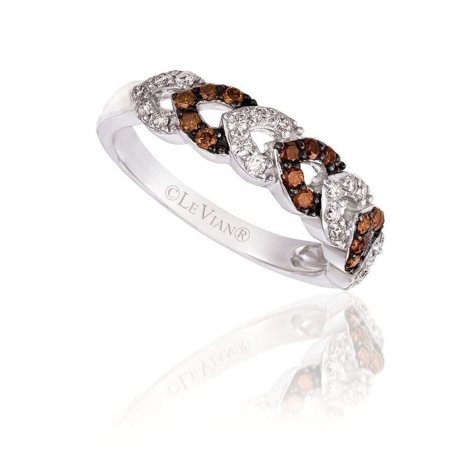 Le Vian Ladies Chocolatier Rings Set In 14k Strawberry Gold In White