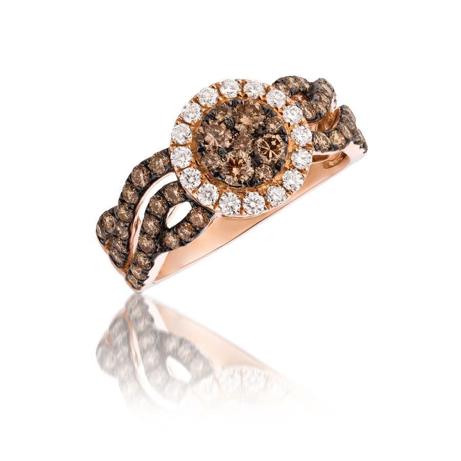 LE VIAN LE VIAN LADIES CHOCOLATIER RINGS SET IN 14K STRAWBERRY GOLD