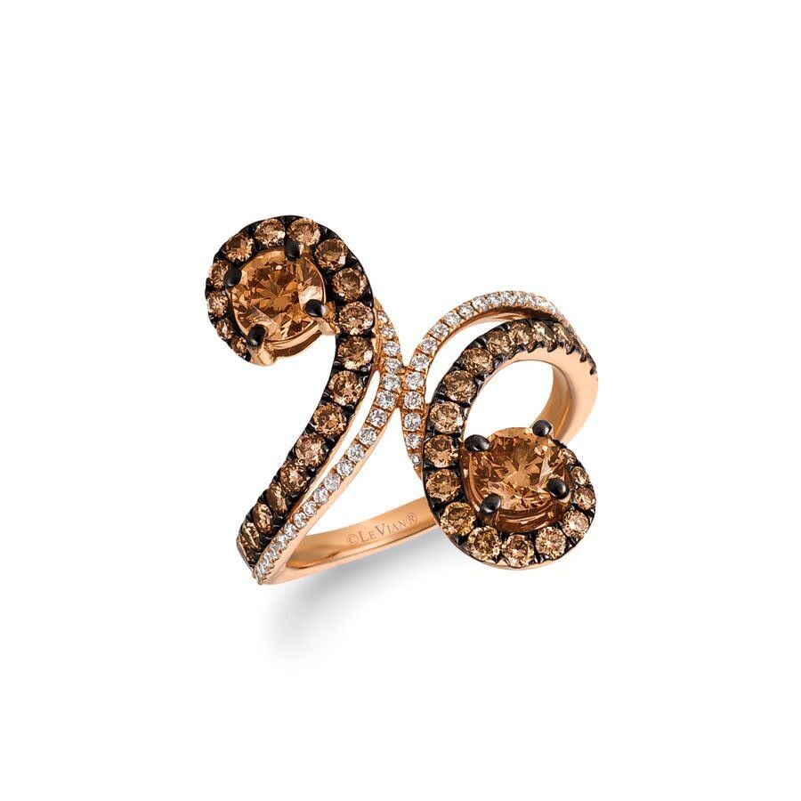 Le Vian Ladies Chocolatier Rings Set In 14k Strawberry Gold In Pink/rose Gold Tone/gold Tone