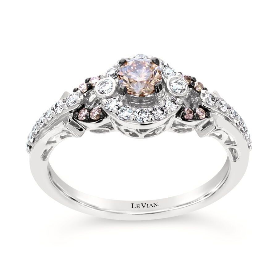 LE VIAN LE VIAN LADIES CHOCOLATIER RINGS SET IN 14K VANILLA GOLD