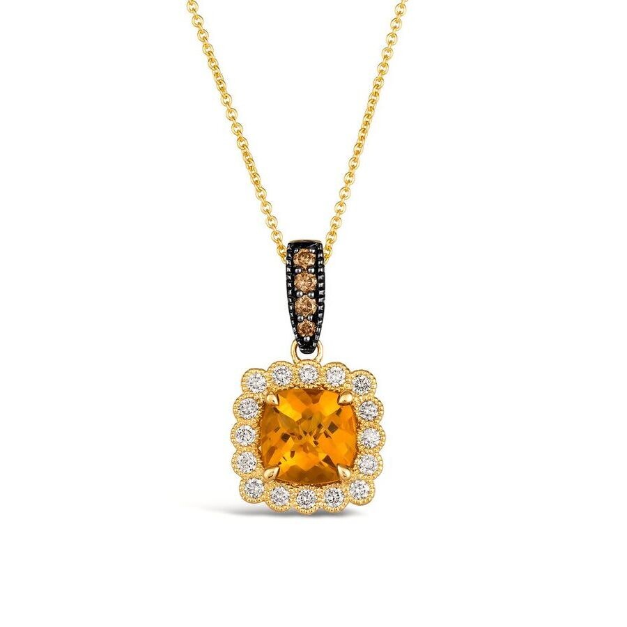 Le Vian Ladies Cinnamon Citrine Necklaces Set In 14k Honey Gold In Yellow