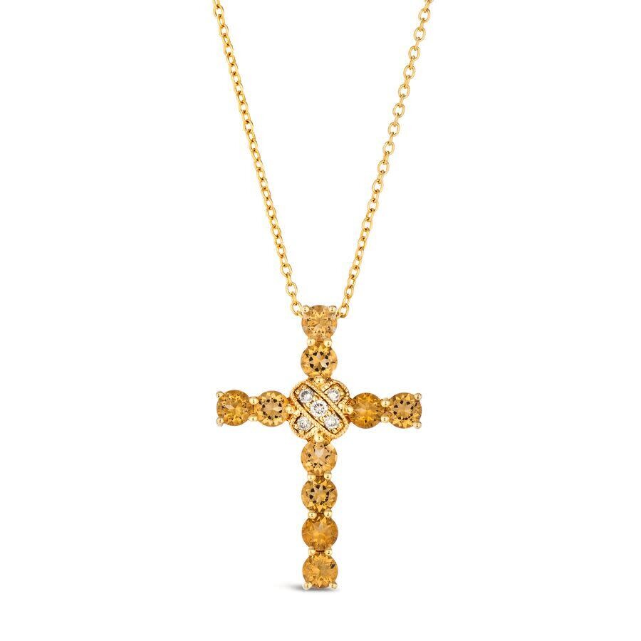 Le Vian Ladies Cinnamon Citrine Necklaces Set In 14k Honey Gold In Gold