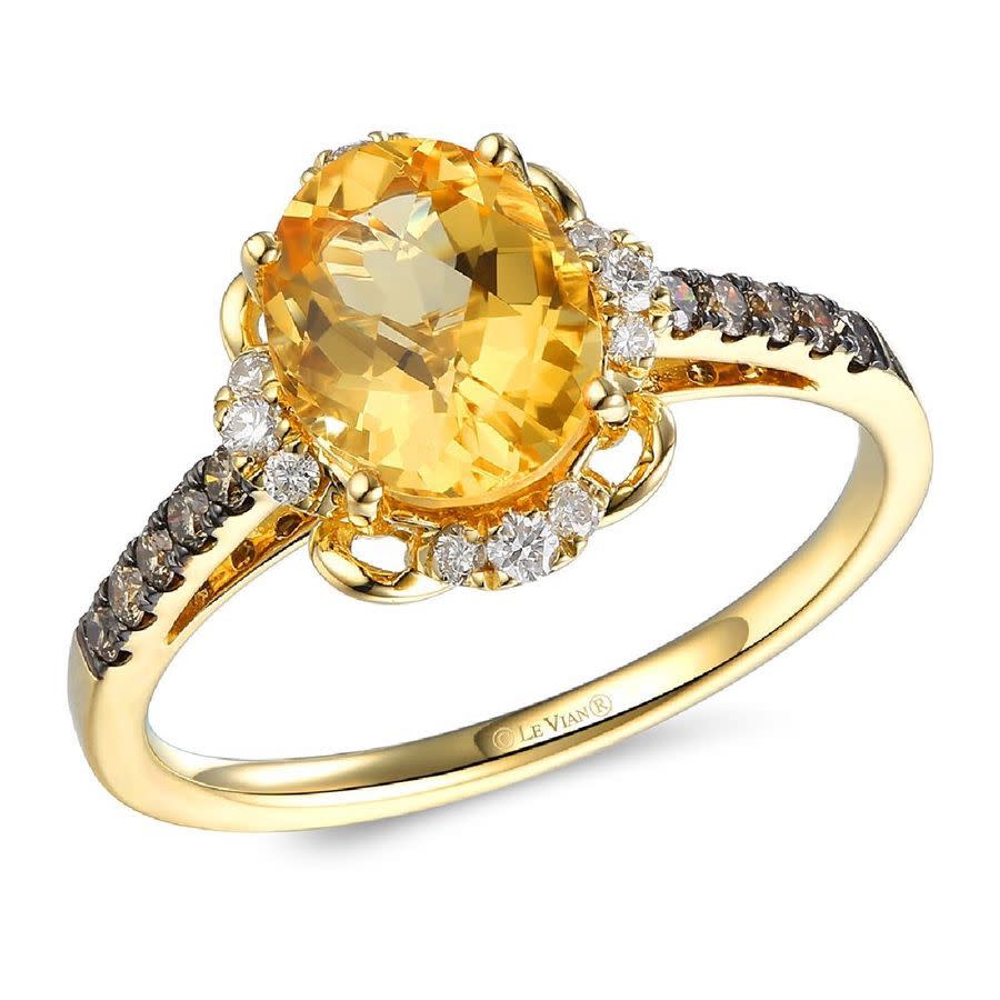 Le Vian Ladies Cinnamon Citrine Rings set in 14K Honey Gold 869606