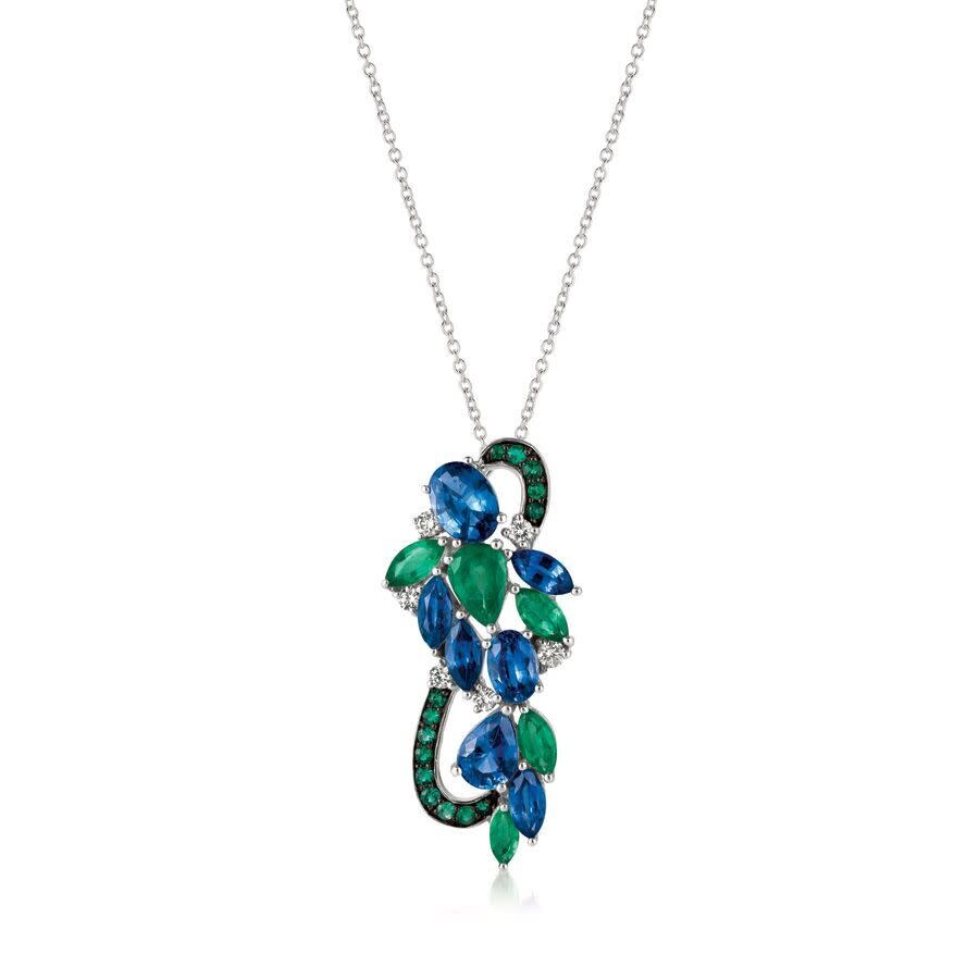 Le Vian Ladies Cornflower Sapphire Necklaces Set In 14k Vanilla Gold In White