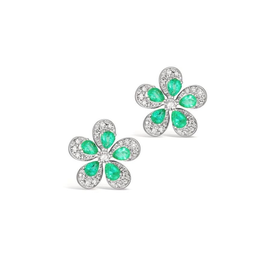 Le Vian Ladies Costa Smeralda Emeralds Earrings Set In 14k Vanilla Gold In Green