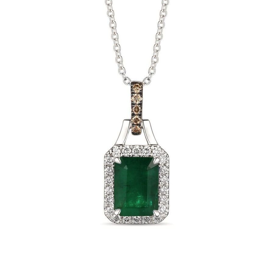 Le Vian Ladies Costa Smeralda Emeralds Necklaces Set In 14k Vanilla Gold In Green