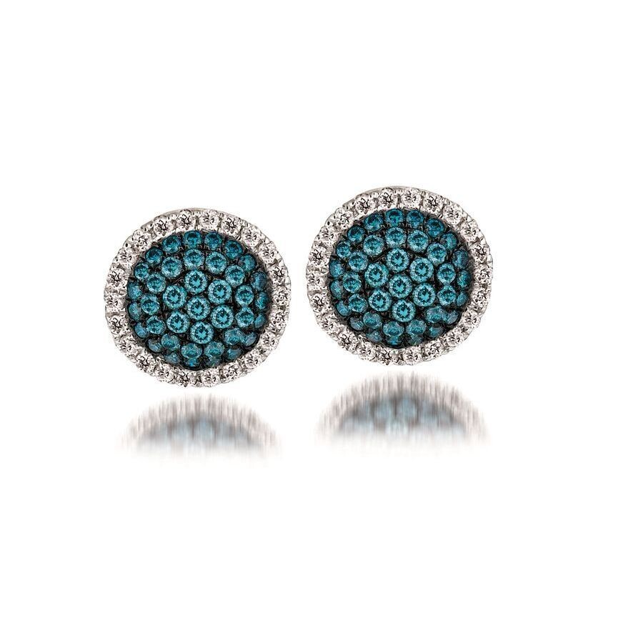 Le Vian Ladies Exotics Earrings Set In 14k Vanilla Gold In Blue