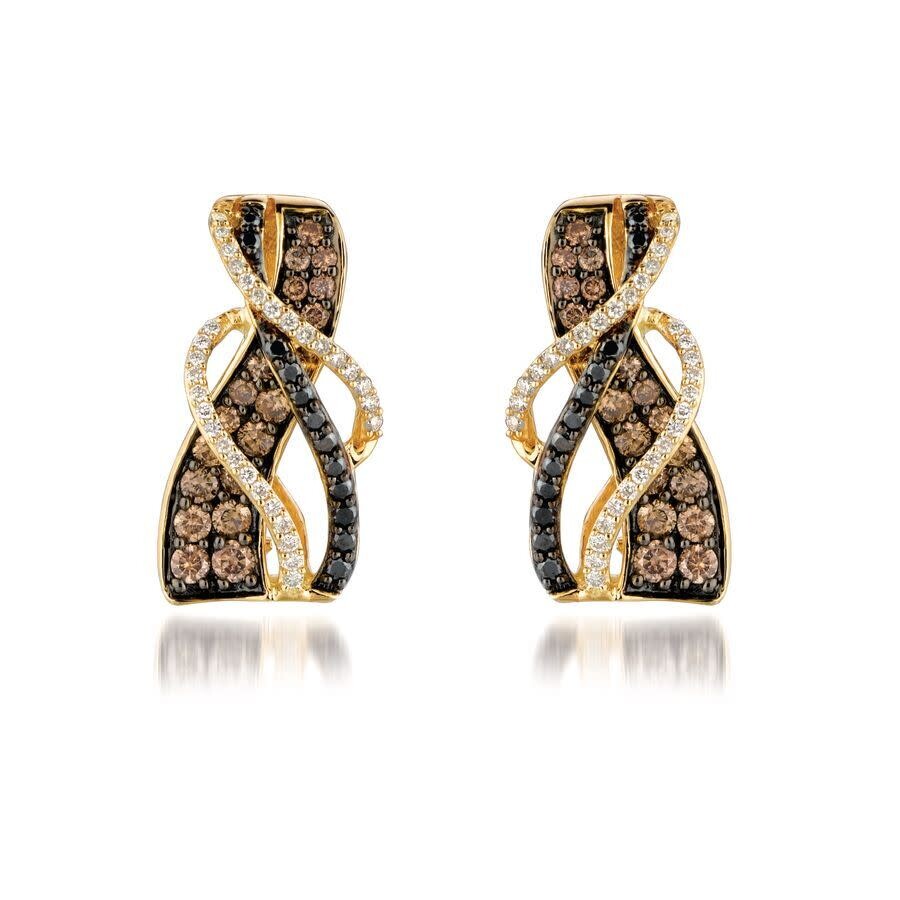 Le Vian Ladies Gladiator Earrings Set In 14k Honey Gold In Gold