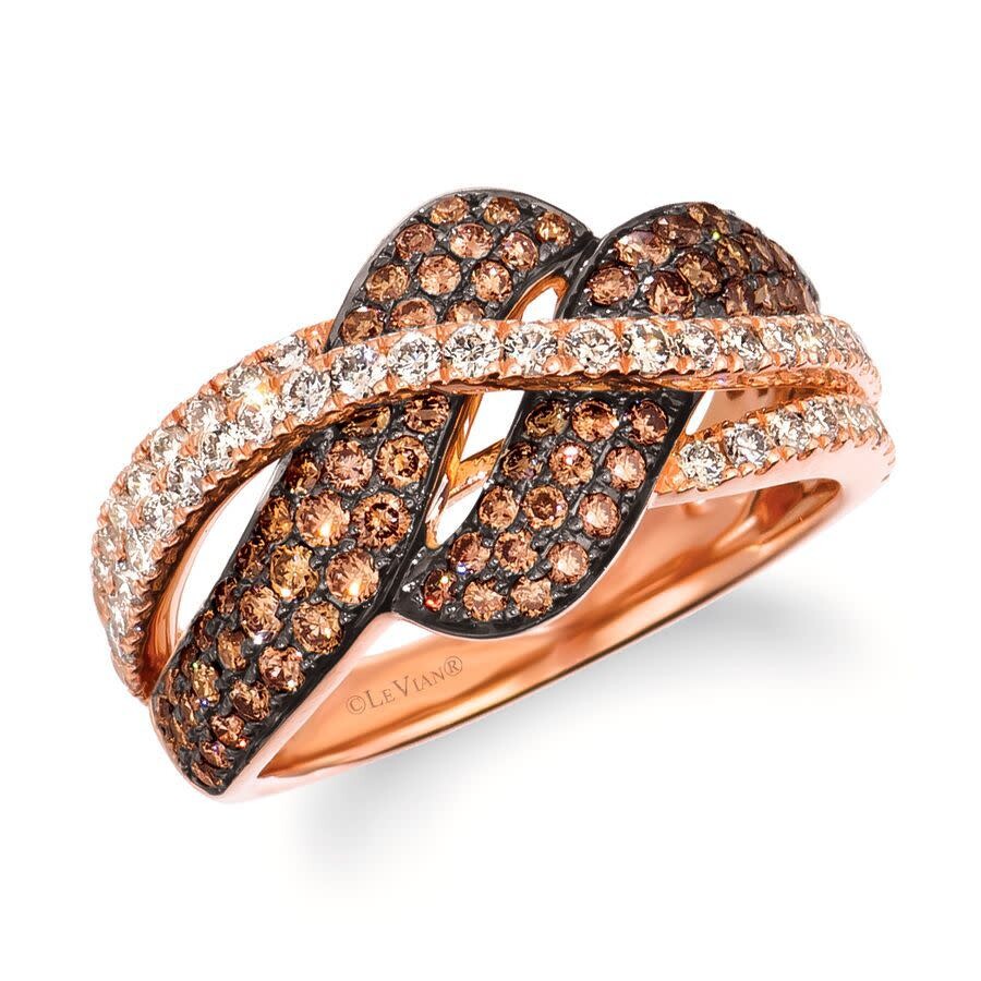 Le Vian Ladies Gladiator Ring In 14k Strawberry Gold In Pink/rose Gold Tone/gold Tone