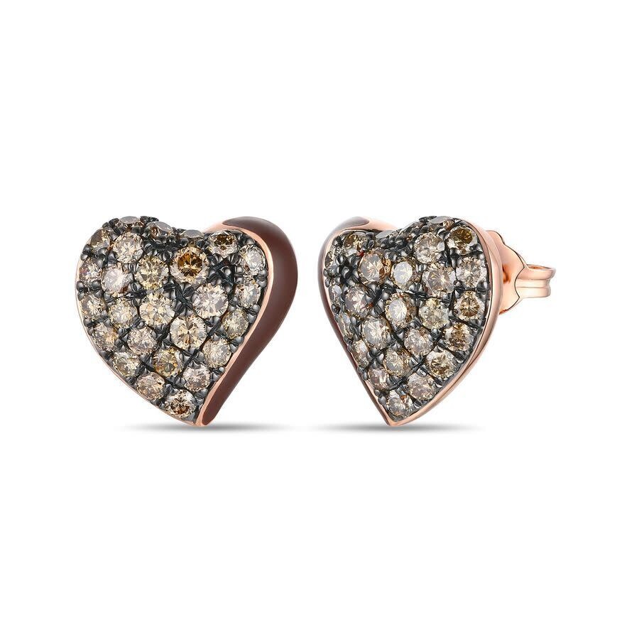 Le Vian Ladies Godiva X Earrings Set In 14k Strawberry Gold In Multi