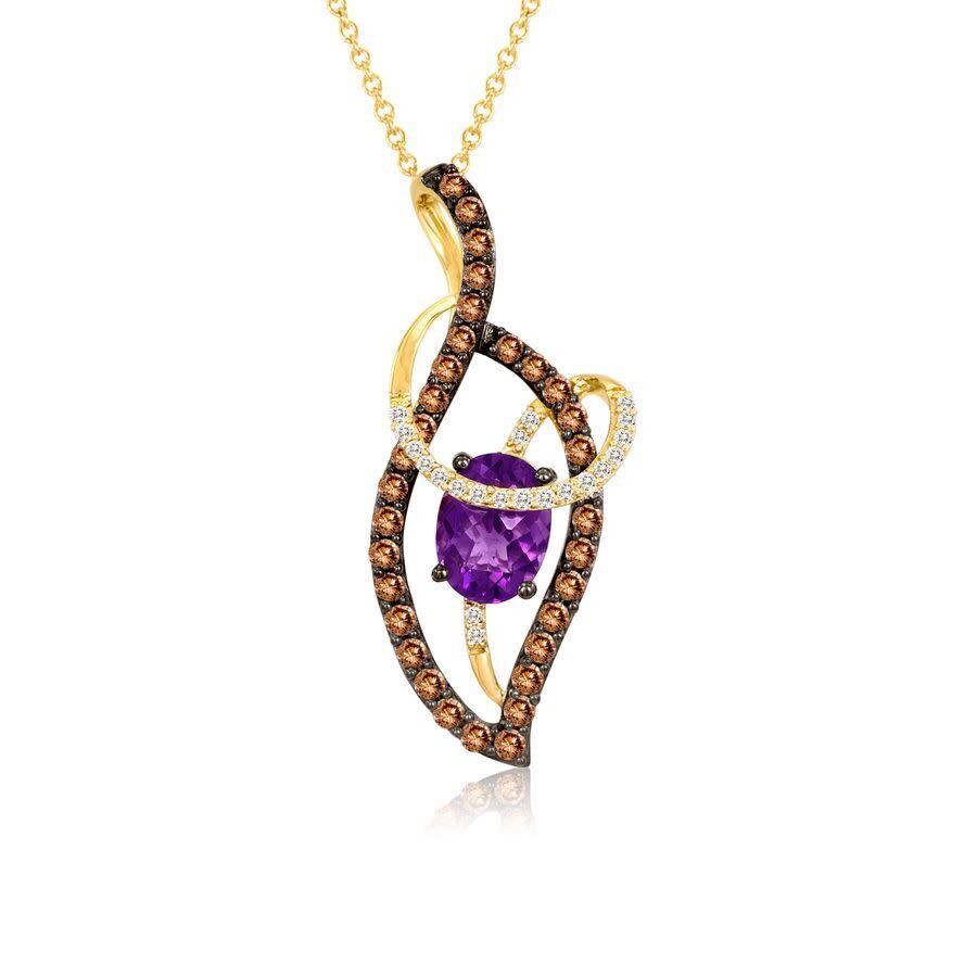Le Vian Ladies Grape Amethyst Swirl Necklaces Set In 14k Honey Gold In Yellow