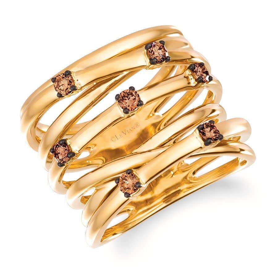 Le Vian Ladies Honey And Chocolate Rings Set In 14k Honey Gold In Multi