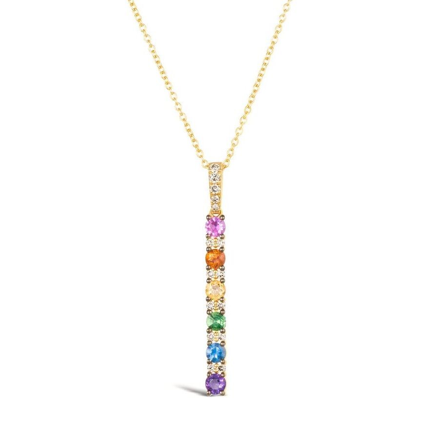 Le Vian Ladies Multicolor Necklaces Set In 14k Honey Gold In Yellow