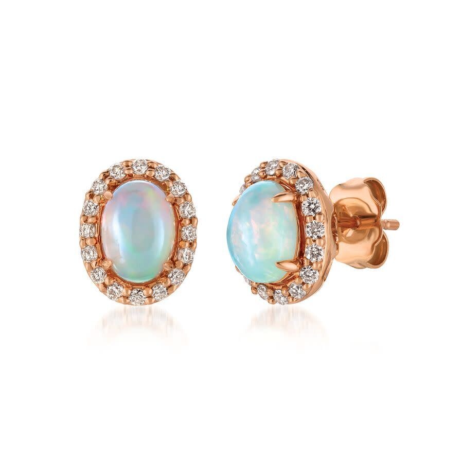 Le Vian Ladies Neopolitan Opal Earrings Set In 14k Strawberry Gold In Brown