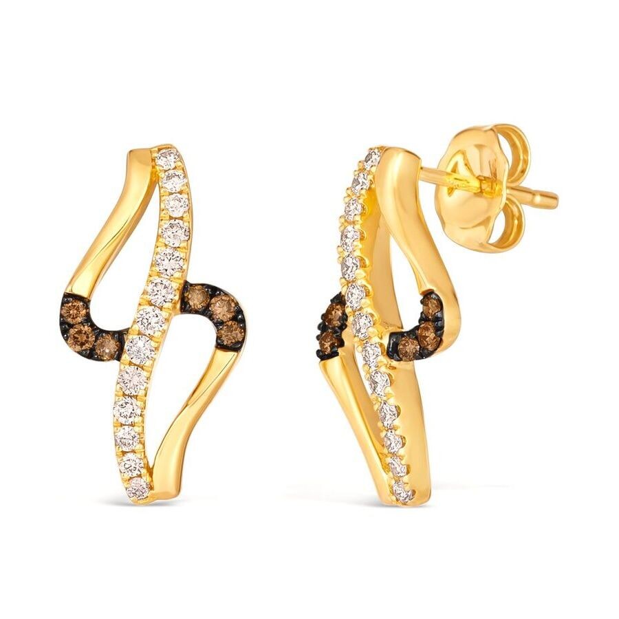 Le Vian Ladies Nude Diamond Earrings Set In 14k Honey Gold In Yellow