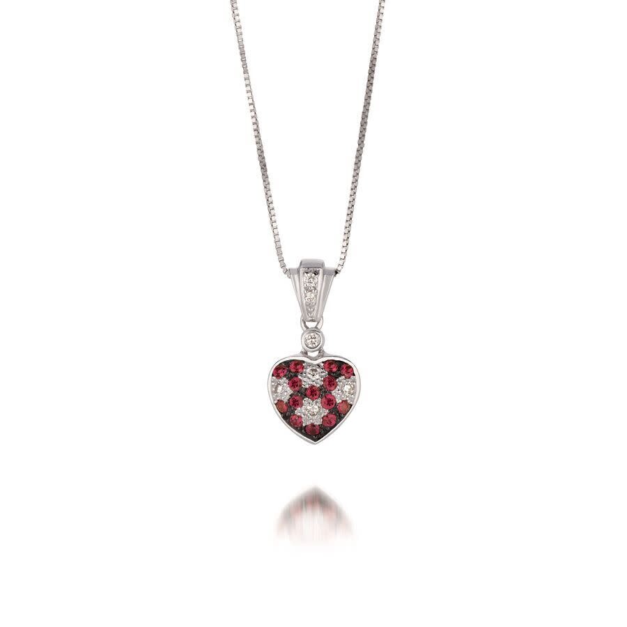 Le Vian Ladies Passion Ruby Necklaces Set In 14k Vanilla Gold In White
