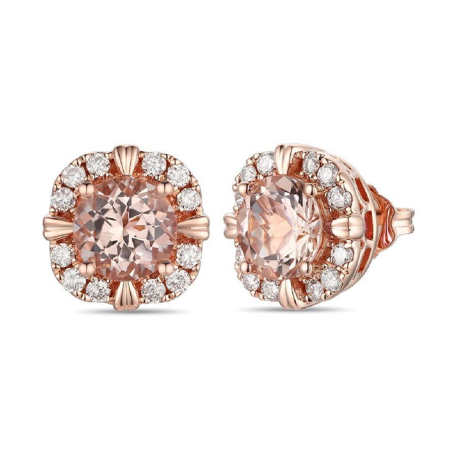 Le Vian Ladies Peach Morganite Earrings Set In 14k Strawberry Gold In Pink/rose Gold Tone/gold Tone