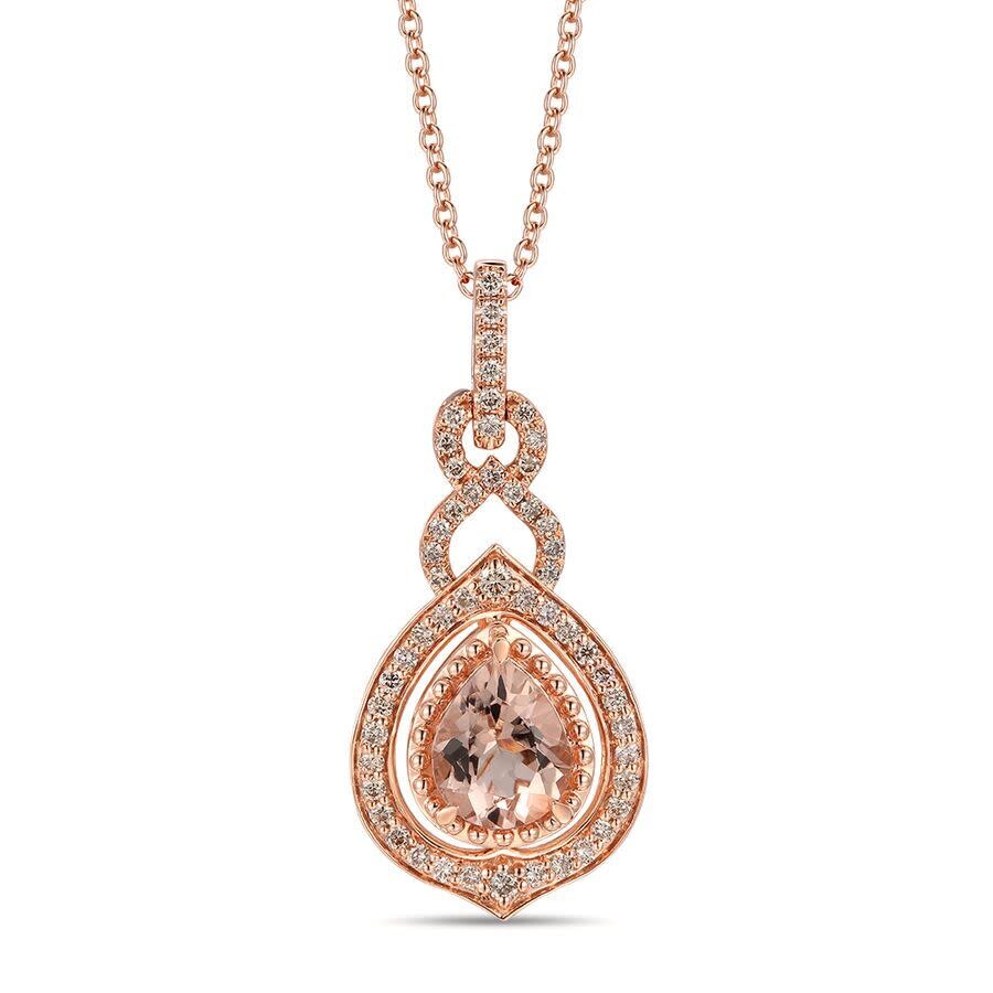 Le Vian Ladies Peach Morganite Necklaces Set In 14k Strawberry Gold In Pink/rose Gold Tone/gold Tone