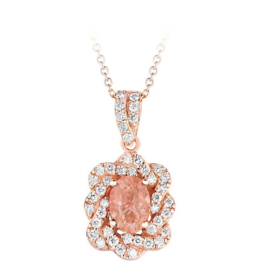 Le Vian Ladies Peach Morganite Pendant In 14k Strawberry Gold In Pink/rose Gold Tone/gold Tone
