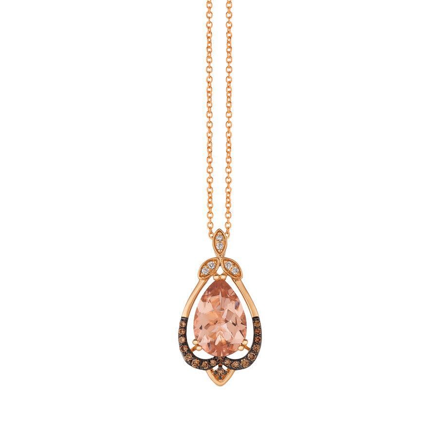 Le Vian Ladies Peach Morganite Pendant In 14k Strawberry Gold In Pink/rose Gold Tone/gold Tone