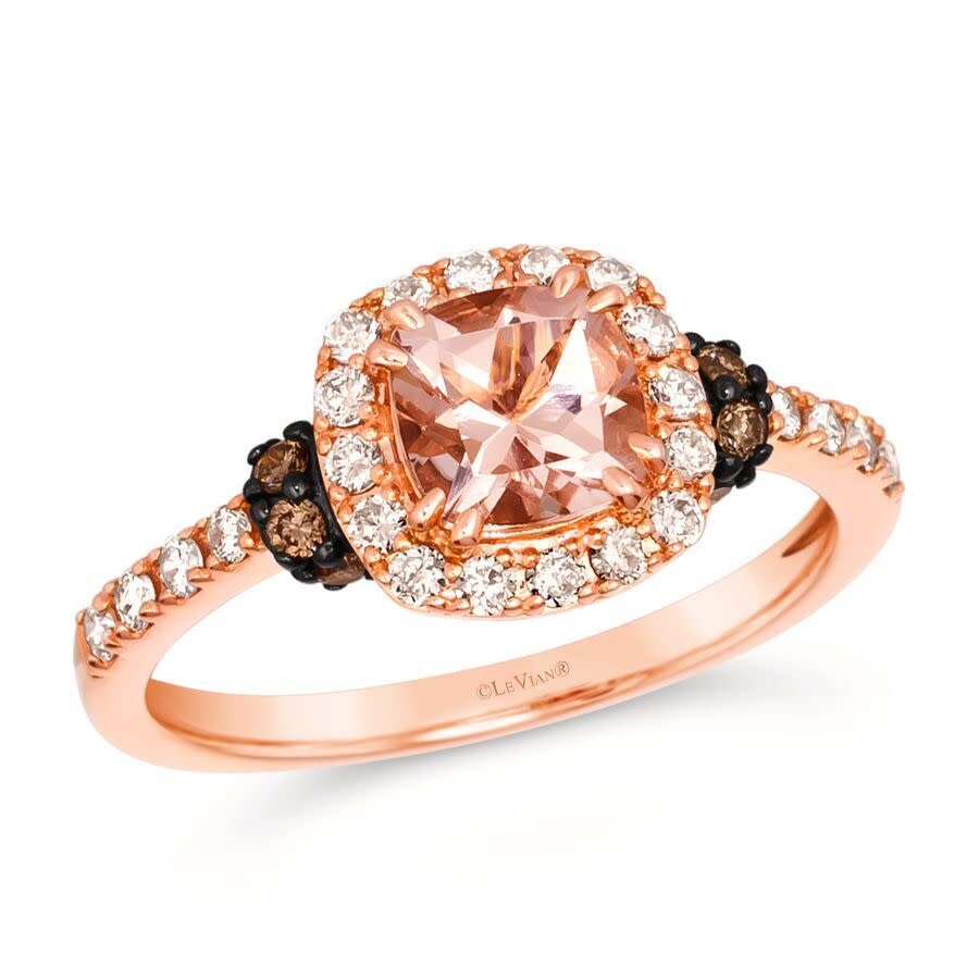 Le Vian Ladies Peach Morganite Rings Set In 14k Strawberry Gold In Gold