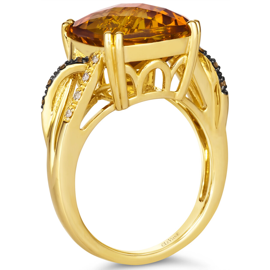 Le Vian Ladies Semi Precious Ring Featuring 6 3/4 Cts. Cinnamon Citrine Set In 14k Honey Gold In Yellow