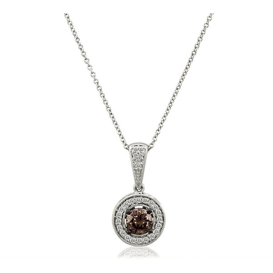 Le Vian Ladies Solitare Necklaces Set In 14k Vanilla Gold In White