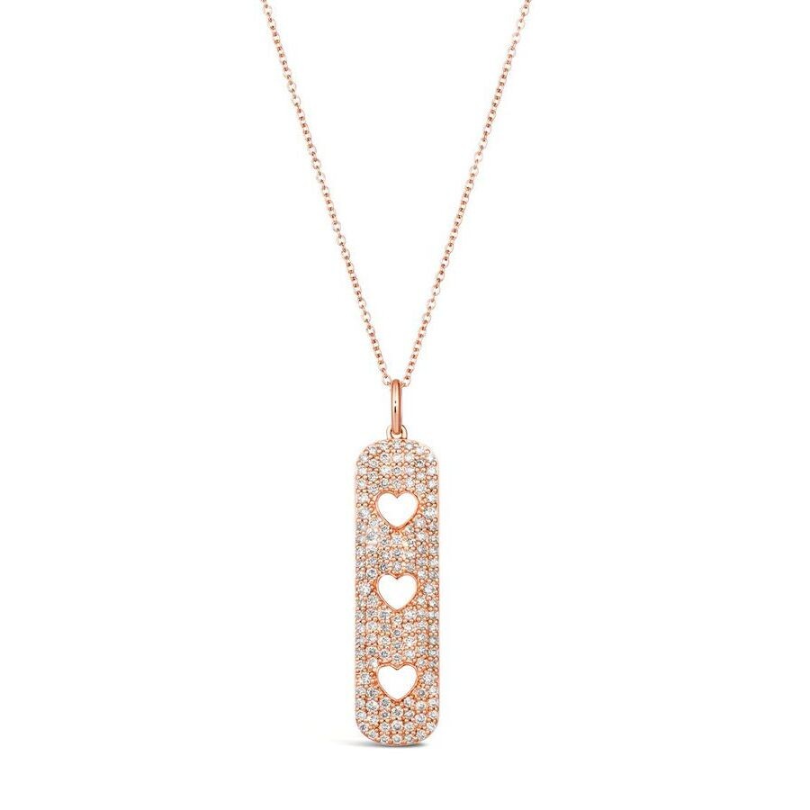 Le Vian Ladies Strawberry And Vanilla Necklace Set In 14k Strawberry Gold In Pink/rose Gold Tone/gold Tone