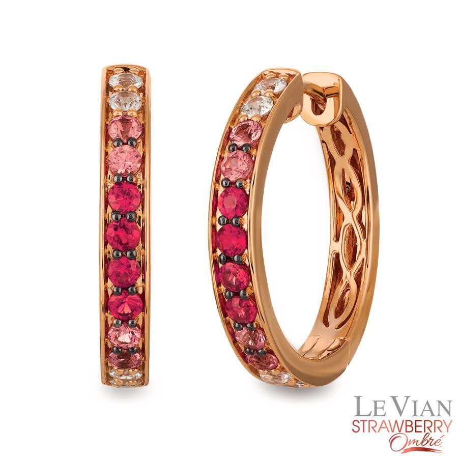 Le Vian Ladies Strawberry Ombre Earrings set in 14K Strawberry Gold