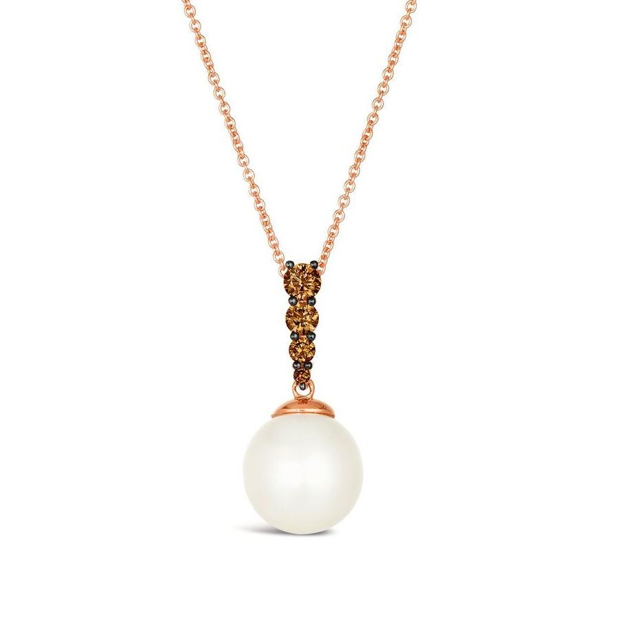 Le Vian Ladies Vanilla Pearls Necklaces Set In 14k Strawberry Gold In Pink/rose Gold Tone/gold Tone